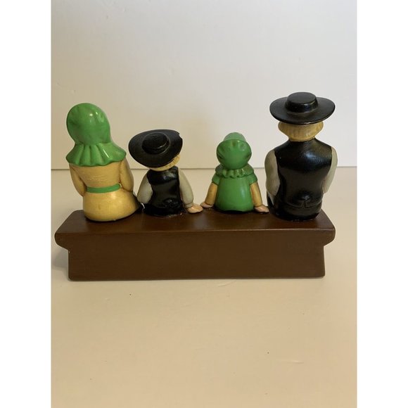 Holland Mold Amish Pennsylvania Dutch Family Sitting On Bench Vintage - Picture 2 of 10